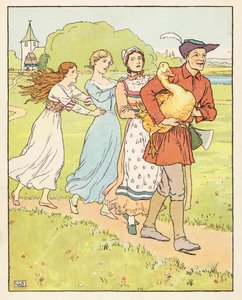 Den gyldne gås (farvelitografi) af Leonard Leslie Brooke