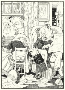 De fem grise (gravering) af Leonard Leslie Brooke