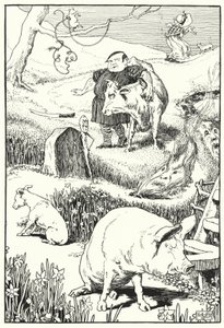 Den gamle kvinde og hendes gris (gravering) af Leonard Leslie Brooke