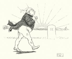 Der var en mand, og han havde intet, og røvere kom for at røve ham (gravering) af Leonard Leslie Brooke