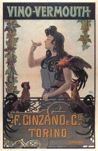 Vino-Vermouth-reklame, ca. 1900 (tryk) af Leonardo Roda
