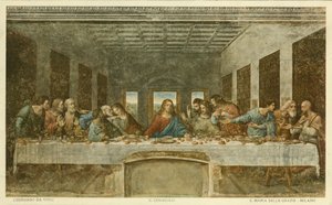Den sidste nadver (farvelitografi) af Leonardo da (after) Vinci