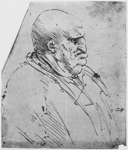 En grotesk profil af en mand til højre, c1480 1945 af Leonardo da Vinci