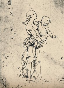 En kvinde, der bærer et barn, c1481 1945 af Leonardo da Vinci