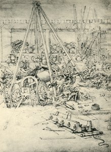 En scene i et arsenal, c1485-1490, 1943. af Leonardo da Vinci