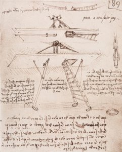 Start- og landingsanordning for en flyvende maskine af Leonardo da Vinci