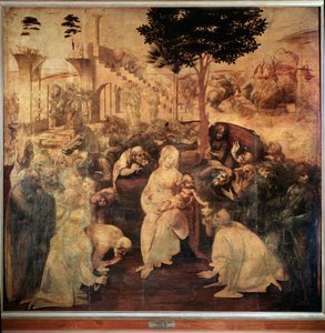 Tilbedelse af Magi - olie på træ af Leonardo da Vinci