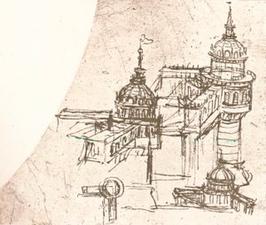 Arkitektur for slotte, c1472-c1519 1883 af Leonardo da Vinci