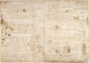 Arundel 263, f.223 Noter, diagrammer og skitser fra 