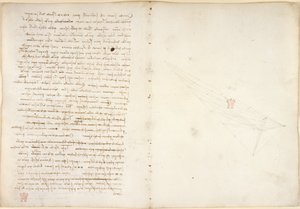 Arundel 263, f.57v, f.46 Noter om vand, fra 