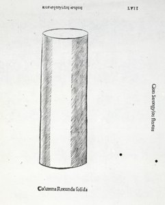 Columna rotunda solida, illustration fra "Divina Proportione" af Luca Pacioli (ca. 1445-1517), oprindeligt udgivet. Venedig, 1509 af Leonardo da Vinci