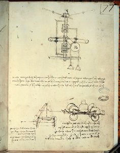 Design af en flyvende maskine (pen på papir) af Leonardo da Vinci