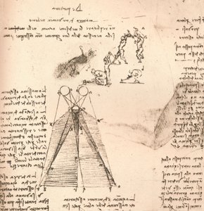 Diagram, der illustrerer teorien om lys og skygge og skitser af figurer, c1472-c1519 1883 af Leonardo da Vinci