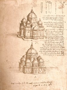 Tegning af kirker, c1472-c1519 1883 af Leonardo da Vinci