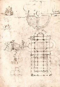 Tegning af kirker, c1472-c1519 1883 af Leonardo da Vinci