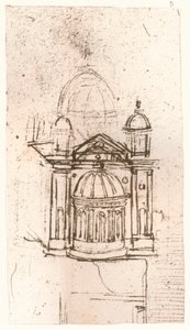 Tegning af kirkelig arkitektur, c1472-c1519 1883 af Leonardo da Vinci