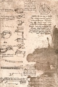 Tegning af musikinstrumenter og andre genstande, c1472-c1519 1883 af Leonardo da Vinci