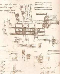 Tegning af projekter til slotte og villaer, c1472-c1519 1883 af Leonardo da Vinci