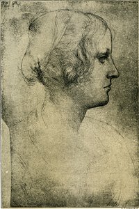 Kvindelig profilhoved af Leonardo da Vinci
