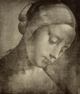 Feminint hoved, tegning af Leonardo da Vinci. Kabinet for tegninger og tryk, Uffizi Gallery, Firenze af Leonardo da Vinci