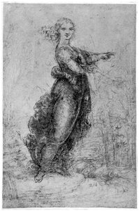 Flydende kvindeskikkelse, slutningen af det 15. eller begyndelsen af det 16. århundrede 1954. af Leonardo da Vinci