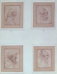 Fire karikaturer af Leonardo da Vinci