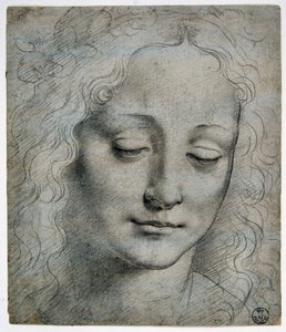 Giovanni Antonio Boltraffio (Beltraffio) (1467 - 1516) (den bedst kendte elev af Leonardo da Vinci): hovedet af en drengekrone af blade i vejen for Verrocchio, GDSU 425 E af Leonardo da Vinci