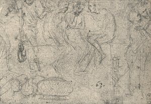 Gruppe af figurer i samtale, c1480 1945 af Leonardo da Vinci