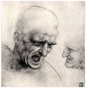Warriors Heads, 1503-1505 af Leonardo da Vinci
