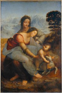 Jomfruen og barnet med Sankt Anna ... af Leonardo da Vinci