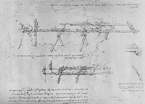 Metode til at bygge en bukkebro, c1480 1945 af Leonardo da Vinci