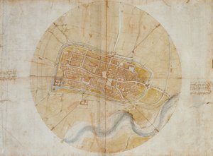 Plan over Imola af Leonardo da Vinci