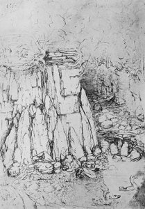 Rocks and Stream, c1480 1945 af Leonardo da Vinci