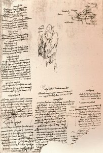 Skitse af en top i Armenien og et skitsekort over Armenien, c1472-c1519 1883 af Leonardo da Vinci