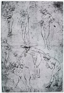 Studier til The Adoration of the Magi, 1400-tallet, 1954 af Leonardo da Vinci