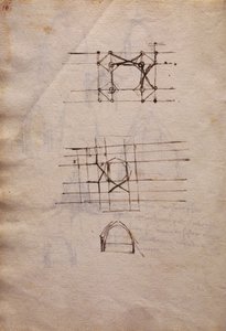 Studier til katedralens lanterne, fra Codex Trivulzianus af Leonardo da Vinci