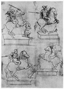 Studier til Sforza-monumentet, c1488-1493 1954. af Leonardo da Vinci