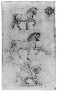 Studier til Trivulzio-monumentet, c1508 1954. af Leonardo da Vinci