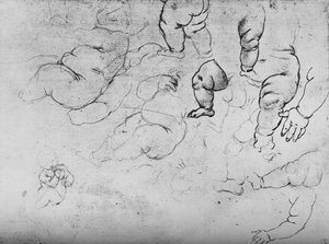 Studier af et barn, c1490 1945 af Leonardo da Vinci