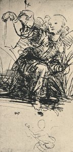 Studier af en knælende engel, c1467-1519 1945 af Leonardo da Vinci