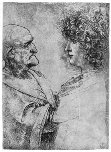 Studier af hoveder, c1500 1954 af Leonardo da Vinci