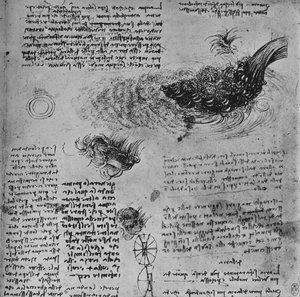 Studier af dannelsen af vand i bevægelse, c1480 1945 af Leonardo da Vinci