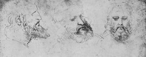 Studier af lederen af Cesare Borgia fra Three Points of View, c1480 1945 af Leonardo da Vinci