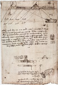 Undersøgelse for en havudgravning af Leonard de Vinci (Leonardo da Vinci) (1452 - 1519). Tegning med pen og blæk. af Leonardo da Vinci