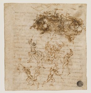 Studie til slaget ved Anghiari, ca 1503-1504. af Leonardo da Vinci