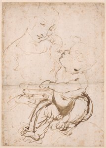 Studie for Madonnaen med en frugtskål, ca 1478. af Leonardo da Vinci