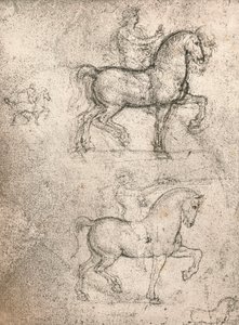 Studie til Sforza-monumentet, c1482-c1499 1883 af Leonardo da Vinci