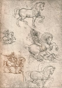 Studie til Sforza-monumentet, c1482-c1499 1883 af Leonardo da Vinci