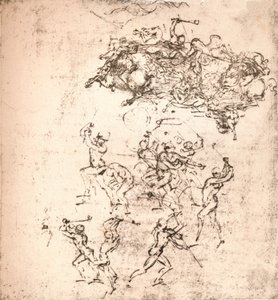 Studie til tegneserien af slaget ved Anghiari, c1472-c1505 1883 af Leonardo da Vinci