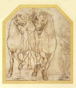 Studie af heste og ryttere, ca.1480 (metalpinte på papir) af Leonardo da Vinci